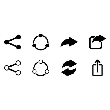 Paylaşımcı simgesi vektör sembolü izole edilmiş beyaz arkaplan