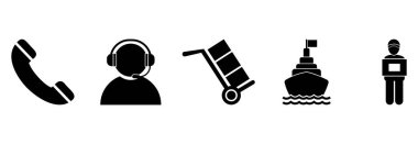 ekspres dağıtım simgesi seti, hızlı dağıtım vektörü seti