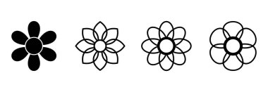 çiçek simgesi seti, çiçek vektörü seti