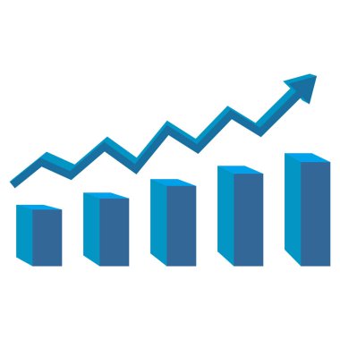Bullish grafik simgesi, bullish grafik vektör işareti sembolü