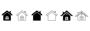 ev simgesi seti, ev vektörü seti, ev sembolü çizimleri