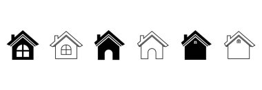 ev simgesi seti, ev vektörü seti, ev sembolü çizimleri