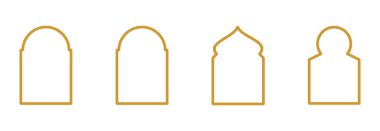 İslami pencere simgesi seti, İslami pencere vektörü tabela çizimleri