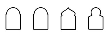 İslami pencere simgesi seti, İslami pencere vektörü tabela çizimleri