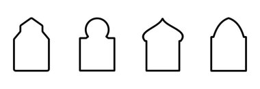 İslami pencere simgesi seti, İslami pencere vektörü tabela çizimleri