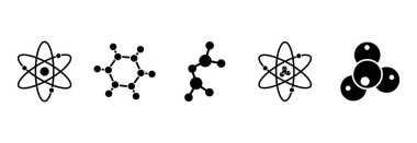 atom, molekül, DNA simgesi vektör işareti simgesi