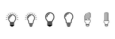 lamba ampul simgesi seti, lamba vektör seti sembolleri