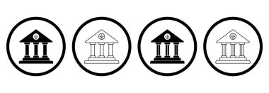 mahkeme binası simgesi, adliye oluşturma vektör çizimleri sembolü