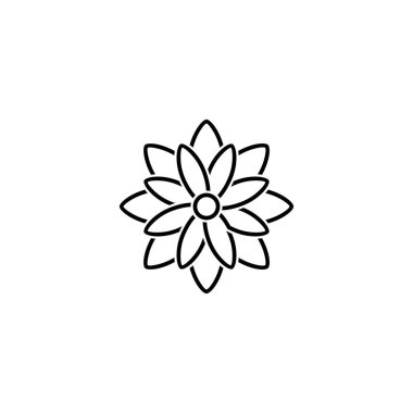 Nilüfer çiçeği ikonu seti, nilüfer çiçeği vektörü seti