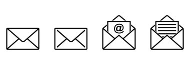 e- posta ileti simgesi, zarf simgesi, vektör sembolleri