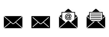 e- posta ileti simgesi, zarf simgesi, vektör sembolleri