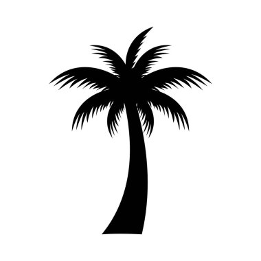 Palmiye ağacı simgesi seti, palmiye ağacı vektör kümesi işareti
