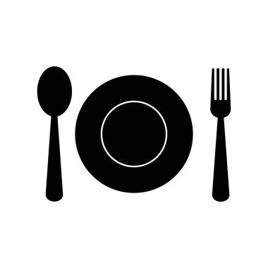 Çatal bıçak seti, tabak, bıçak, kaşık ve çatal simgesi çizimleri