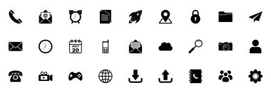 Bizimle iletişim simgesi kümesinin vektör simgesini belirle