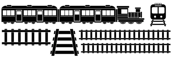 Tren yolu simgesi seti, tren yolu vektör seti taşımacılık işareti
