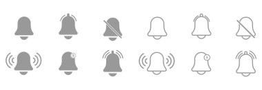 çan bildirim simgesi seti, çan bildirim vektörü işaret simgesi