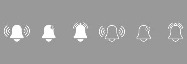 çan bildirim simgesi seti, çan bildirim vektörü işaret simgesi