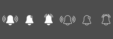 çan bildirim simgesi seti, çan bildirim vektörü işaret simgesi