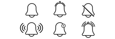 çan bildirim simgesi seti, çan bildirim vektörü işaret simgesi