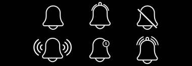 çan bildirim simgesi seti, çan bildirim vektörü işaret simgesi