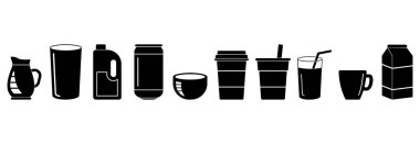 içecek simgesi seti, içecek ambalaj vektörü çizimleri