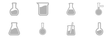 laboratuvar ekipman simgesi vektör işareti belirlendi