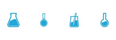 laboratuvar ekipman simgesi vektör işareti belirlendi