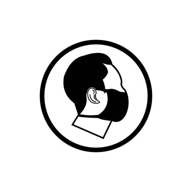 Yüz maskesi ikonu, Coronavirüs 'ten korunmak için tıbbi ekipman vektör işareti, hava çözümleri, grip, hastalık önleme çizimleri