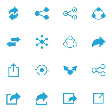Paylaşımcı simgesi seti, vektör sembolleri paylaşımı