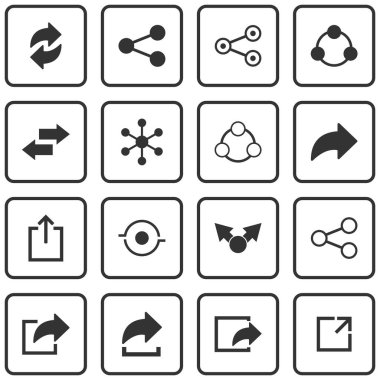 Paylaşımcı simgesi seti, vektör sembolleri paylaşımı