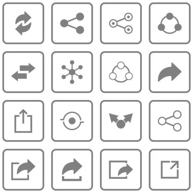 Paylaşımcı simgesi seti, vektör sembolleri paylaşımı