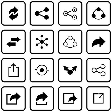 Paylaşımcı simgesi seti, vektör sembolleri paylaşımı