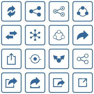 Paylaşımcı simgesi seti, vektör sembolleri paylaşımı