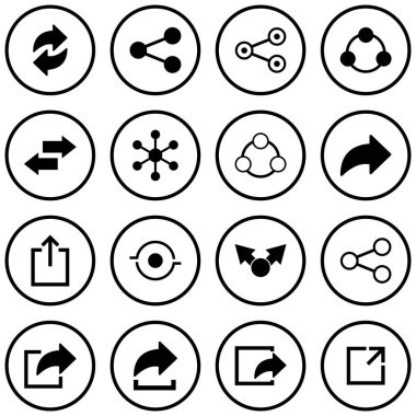 Paylaşımcı simgesi seti, vektör sembolleri paylaşımı