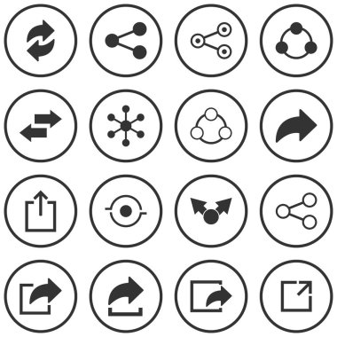 Paylaşımcı simgesi seti, vektör sembolleri paylaşımı