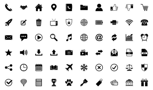website icon set vector sign symbol of contact us