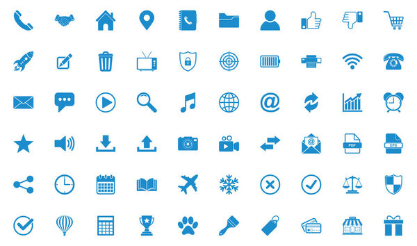 website icon set vector sign symbol of contact us