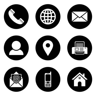 Web simgesi, iş kartı adı izole edilmiş resimlerin simge vektör simgesi ile iletişime geçin