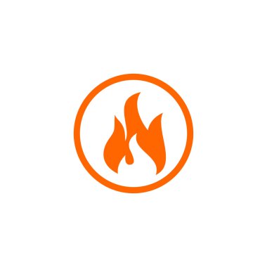 fire flame icon vector symbol isolated illustrations white background