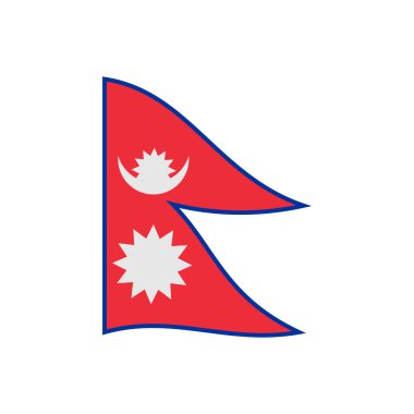 Ülkenin Nepal ulusal bayrak ikon vektör sembolü