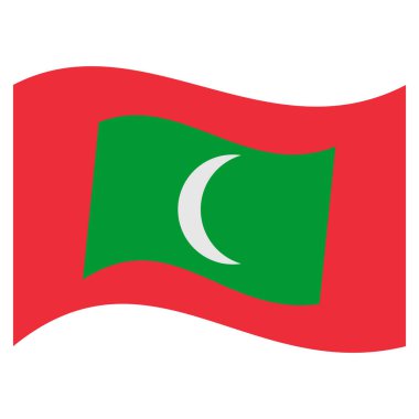 Ülkenin maldivler ulusal bayrak ikon vektör sembolü