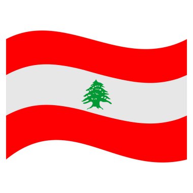 Lübnan ulusal bayrakları ülkenin simge vektör sembolü