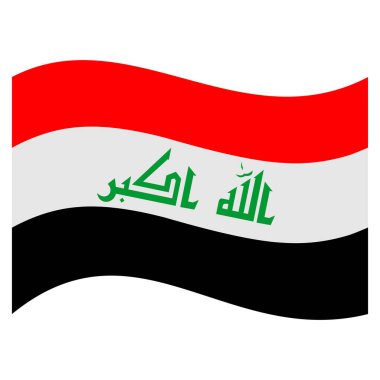 Irak 'ın ulusal bayrak ikon vektör sembolü