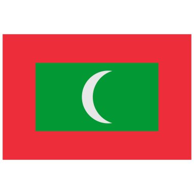 Ülkenin maldivler ulusal bayrak ikon vektör sembolü