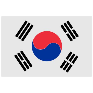 Güney Kore ulusal bayrak ülkenin simge vektör sembolü
