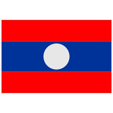 Ülke illüstrasyonunun Laos ulusal bayrağı simgesi izole edilmiş beyaz arkaplan