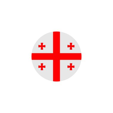 Ülke illüstrasyonunun Gürcistan ulusal bayrağı simgesi izole edilmiş beyaz arkaplan