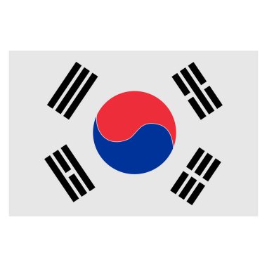 Güney Kore ulusal bayrak ülkenin simge vektör sembolü