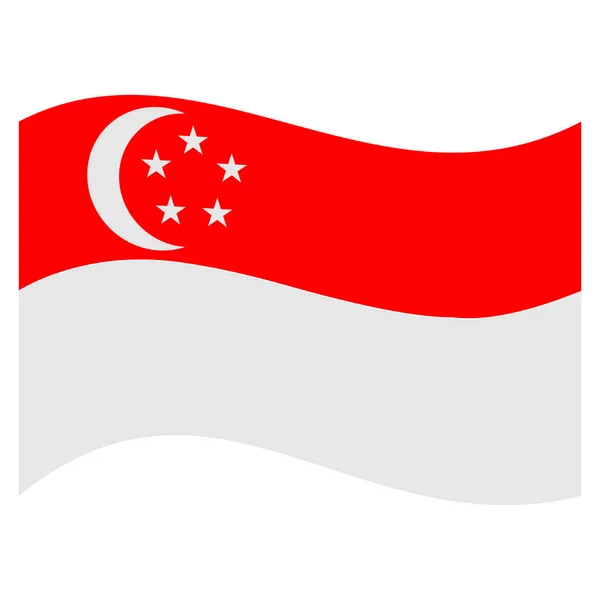 Singapur Ulusal Bayrak Ikon Vektör Sembolü Stok Vektör