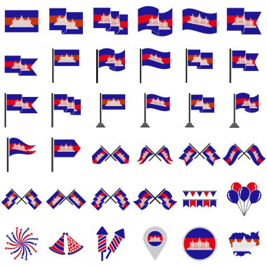 Kamboçya bağımsızlık günü simgesi vektör işareti belirlendi